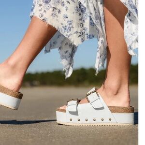 Altar’d State Blue Platform Sandals